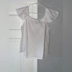 J. Crew White Off the Shoulder Blouse